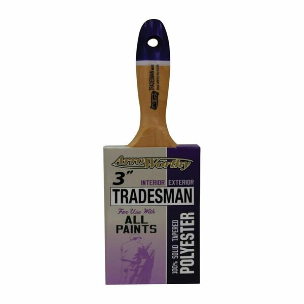Defenseguard Tradesman 3 in. Chiseled Polyester Blend Paint Brush DE3307974